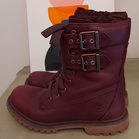 Timberland lace up leather boots - Picture 6 of 8